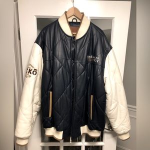 Blue and White Leather Jacket (Ecko Unlimited)